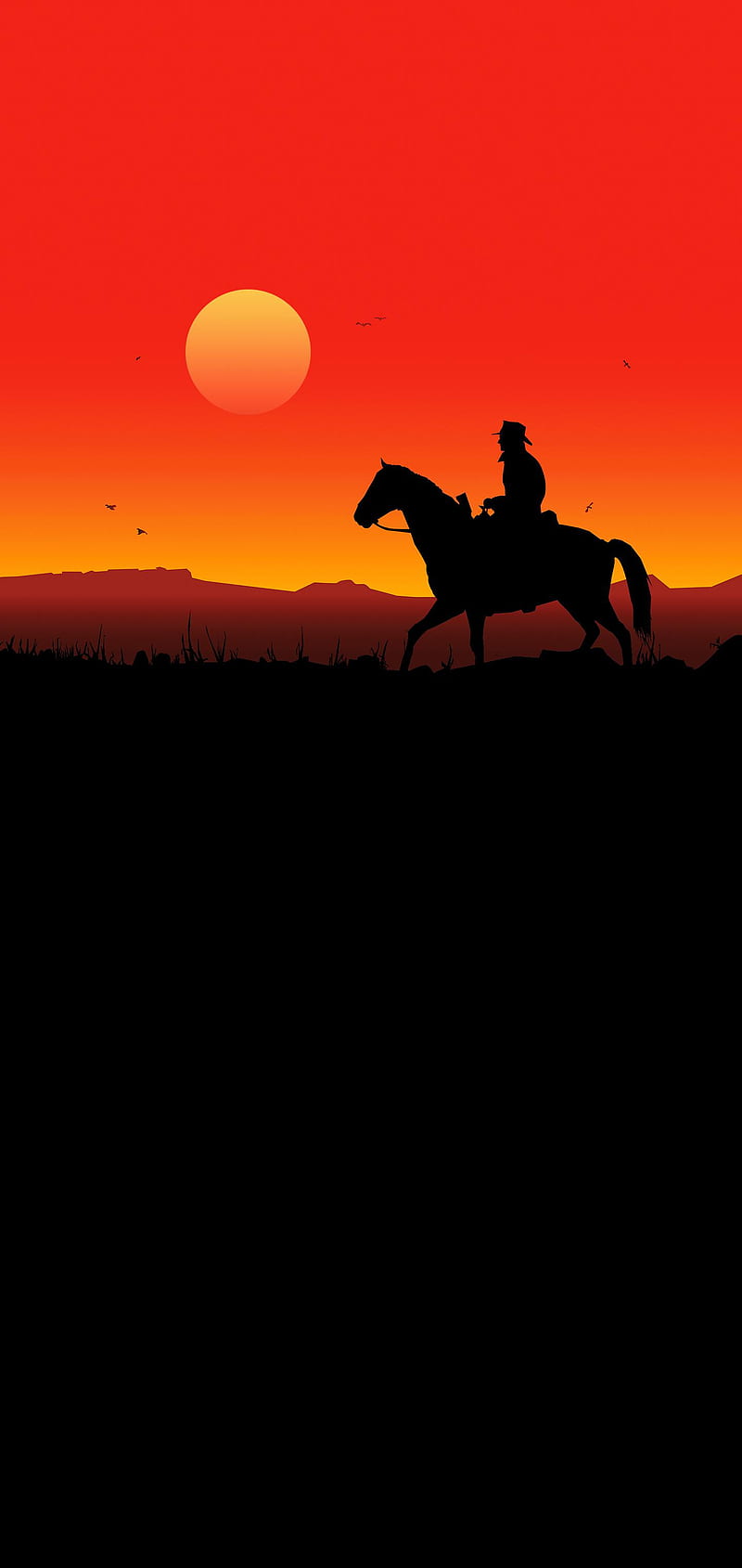 HD wallpaper cowboy sunset amoled black cowboy dark horse rdr rdr2 red red dead sunset